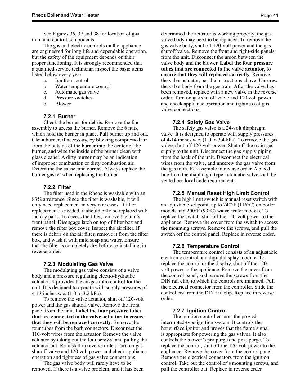 LAARS Rheos RHCV - Install and Operating Manual User Manual | Page 41 / 60