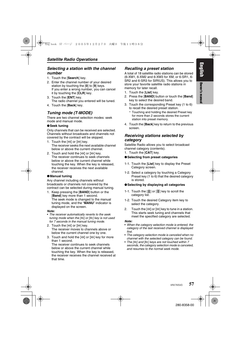 English | Clarion VRX765VD User Manual | Page 55 / 75