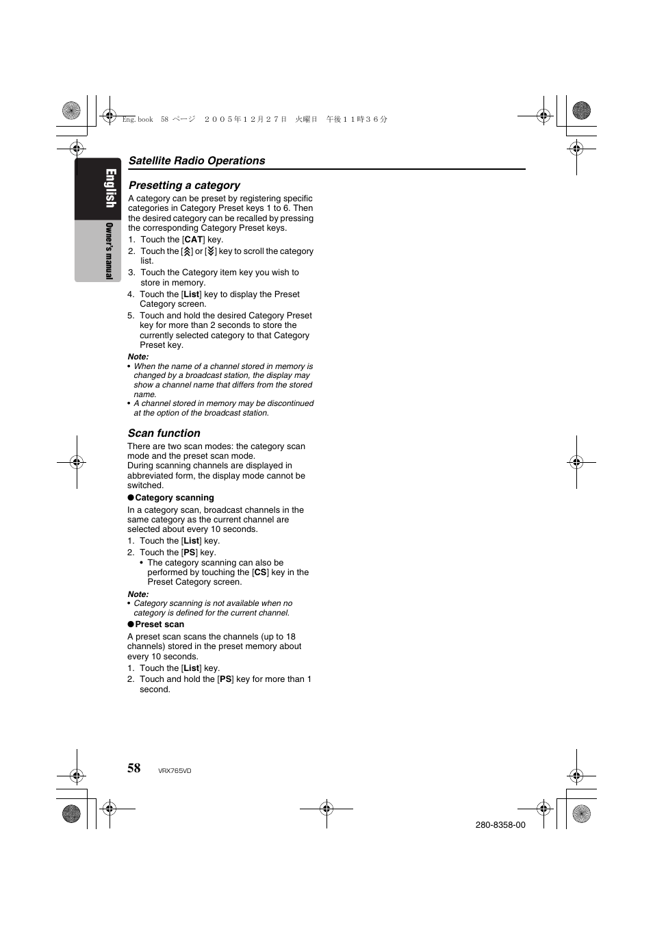 English | Clarion VRX765VD User Manual | Page 56 / 75