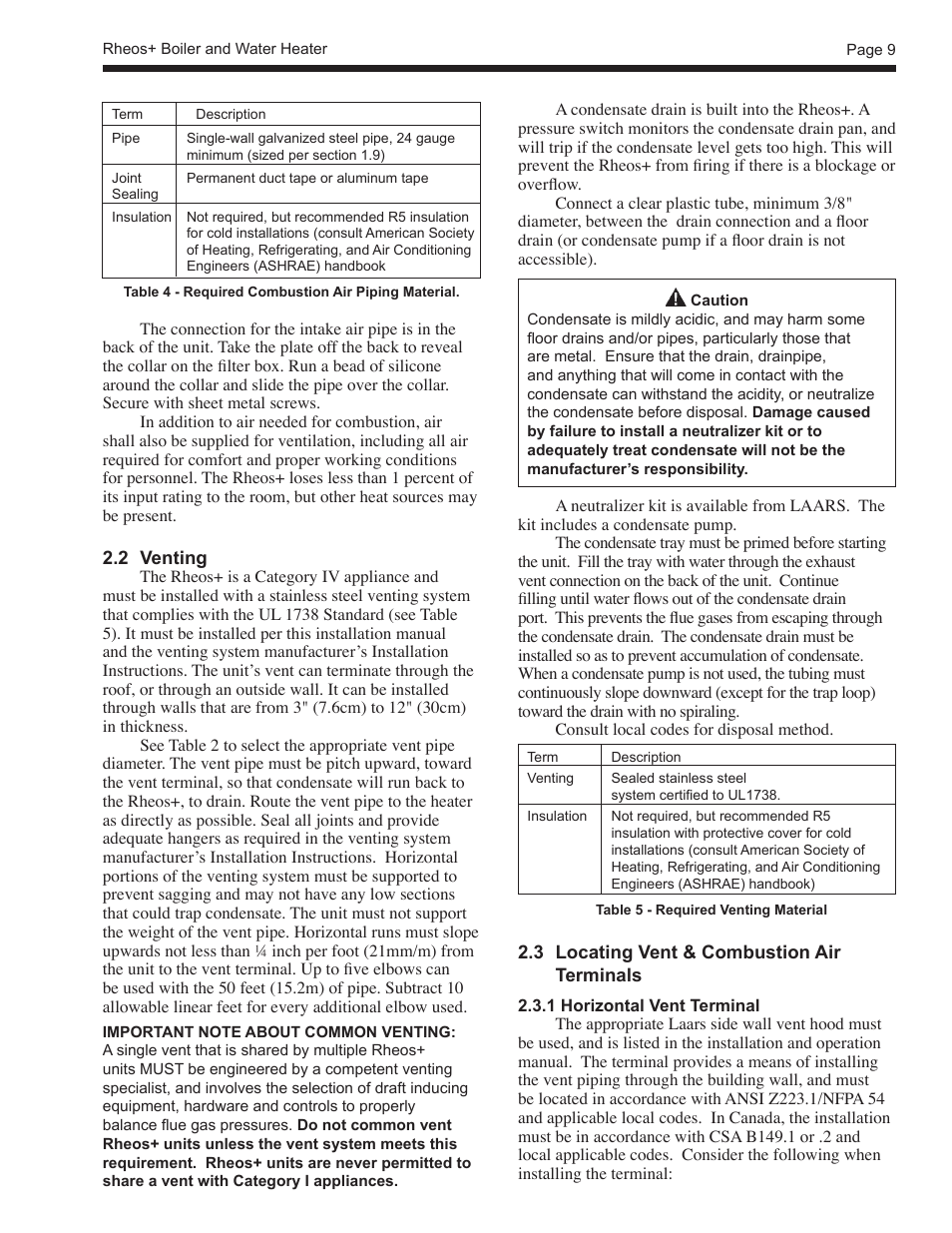 LAARS Rheos+ RHHV - Install and Operating Manual User Manual | Page 10 / 57