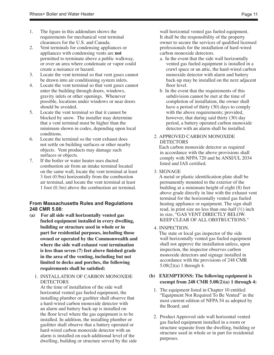 LAARS Rheos+ RHHV - Install and Operating Manual User Manual | Page 12 / 57