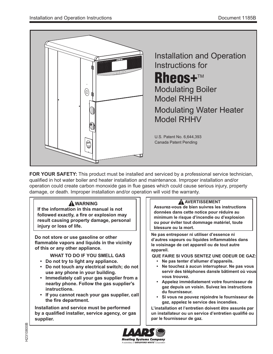 Rheos, Installation and operation instructions for | LAARS Rheos+ RHHV - Install and Operating Manual User Manual | Page 2 / 57