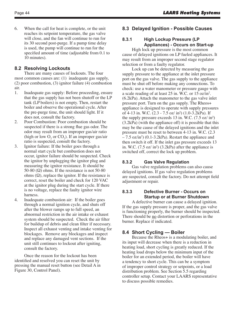 LAARS Rheos+ RHHV - Install and Operating Manual User Manual | Page 45 / 57