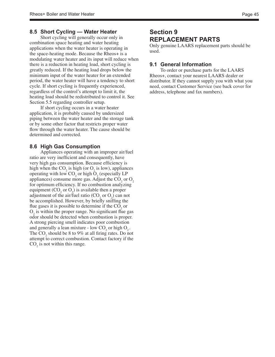 LAARS Rheos+ RHHV - Install and Operating Manual User Manual | Page 46 / 57