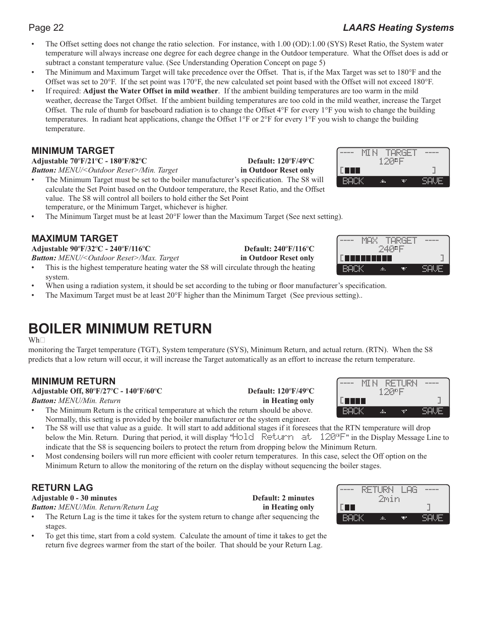 Boiler minimum return | LAARS S8Ext - Installation Manual User Manual | Page 22 / 36