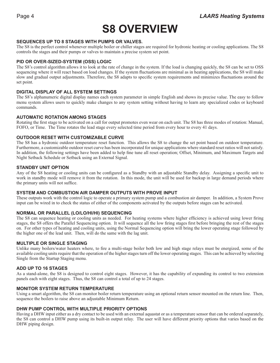 S8 overview | LAARS S8Ext - Installation Manual User Manual | Page 4 / 36