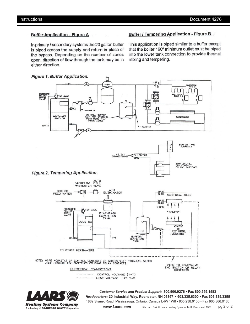 Document 4276 instructions | LAARS BT-20 - Installation Manual User Manual | Page 2 / 2