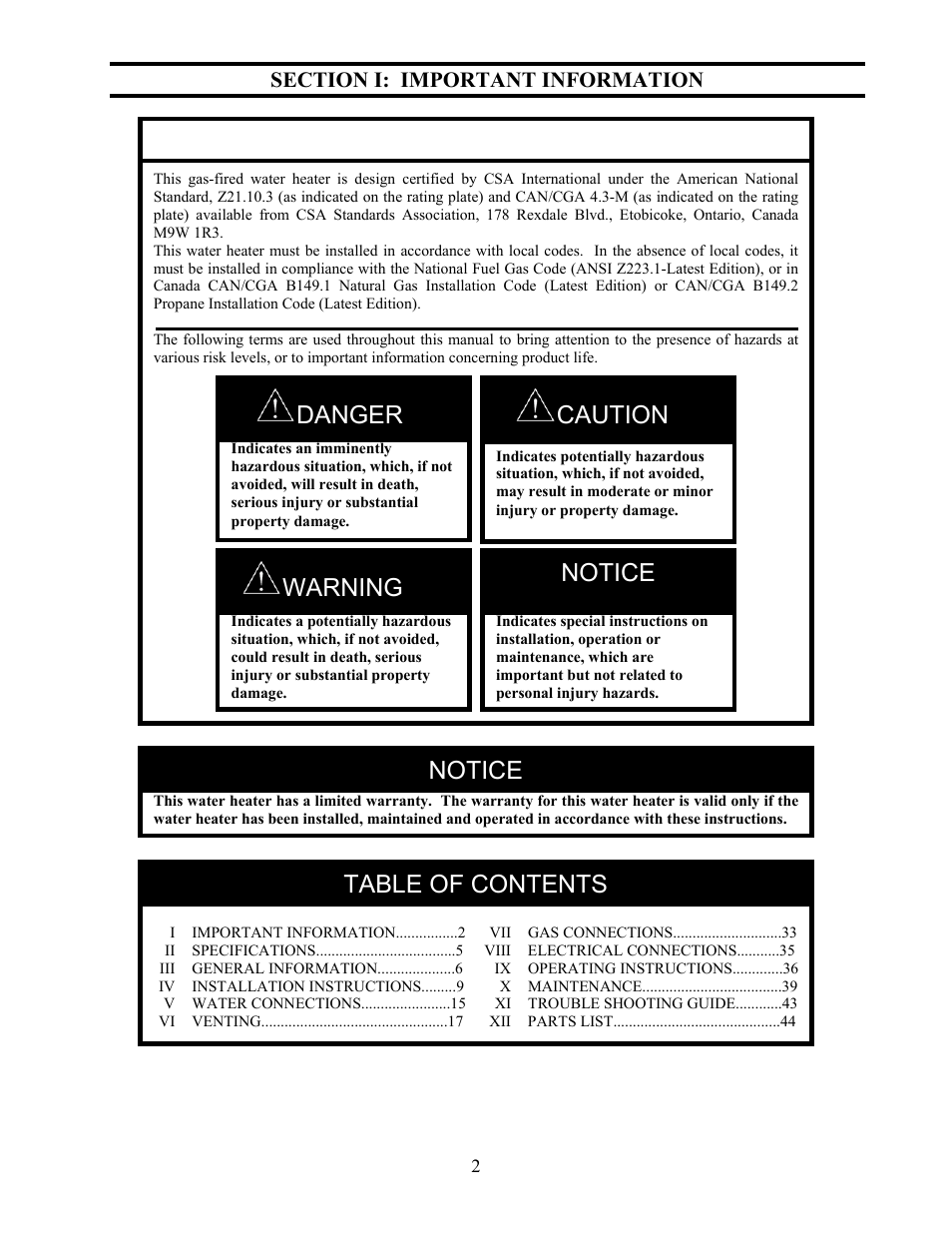 LAARS U.H.E. - Installation Manual User Manual | Page 2 / 48
