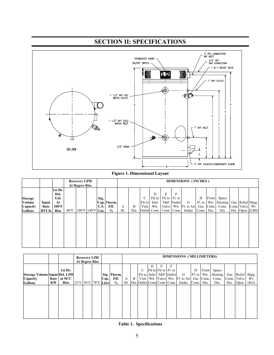 Section ii: specifications | LAARS U.H.E. - Installation Manual User Manual | Page 5 / 48