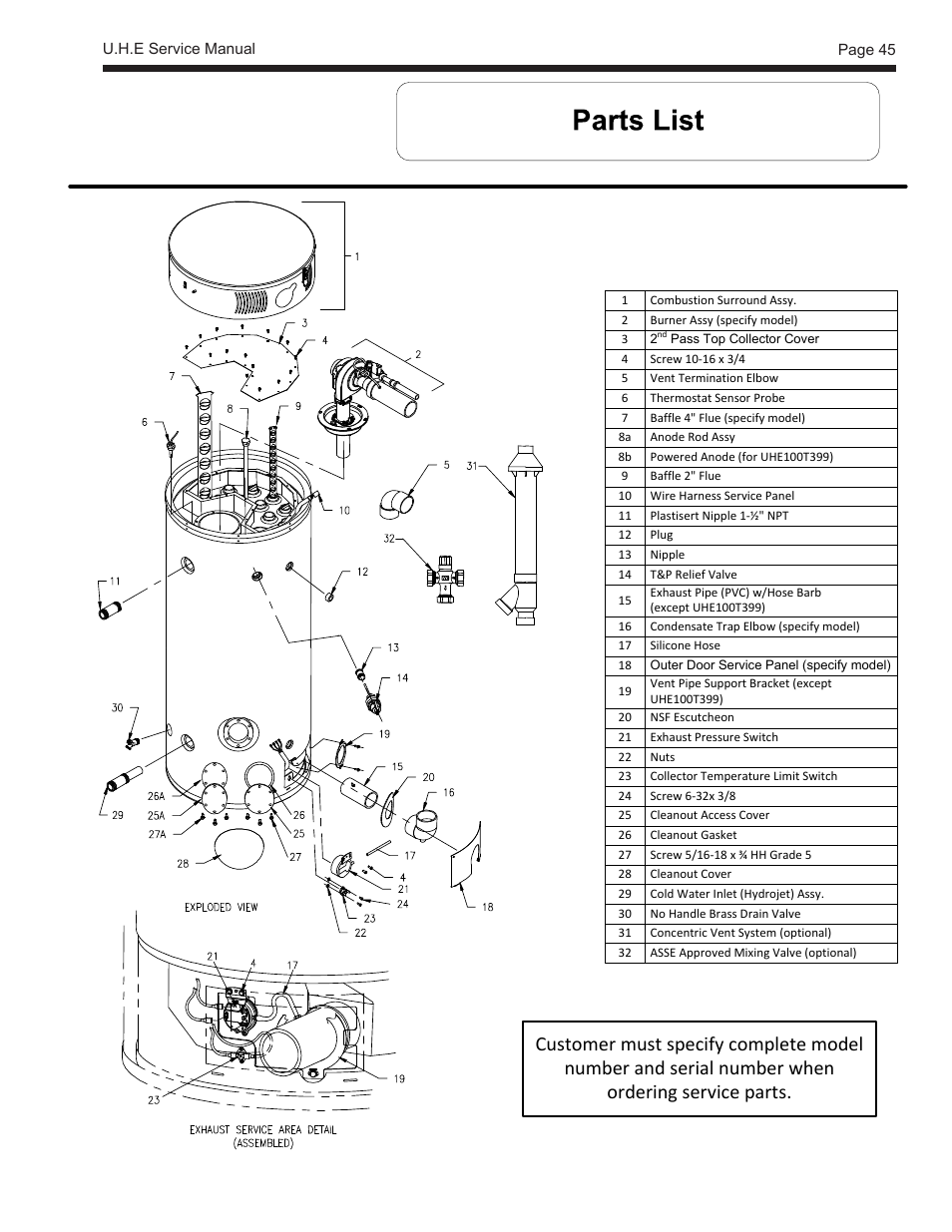 LAARS U.H.E. - Service Manual User Manual | Page 45 / 48