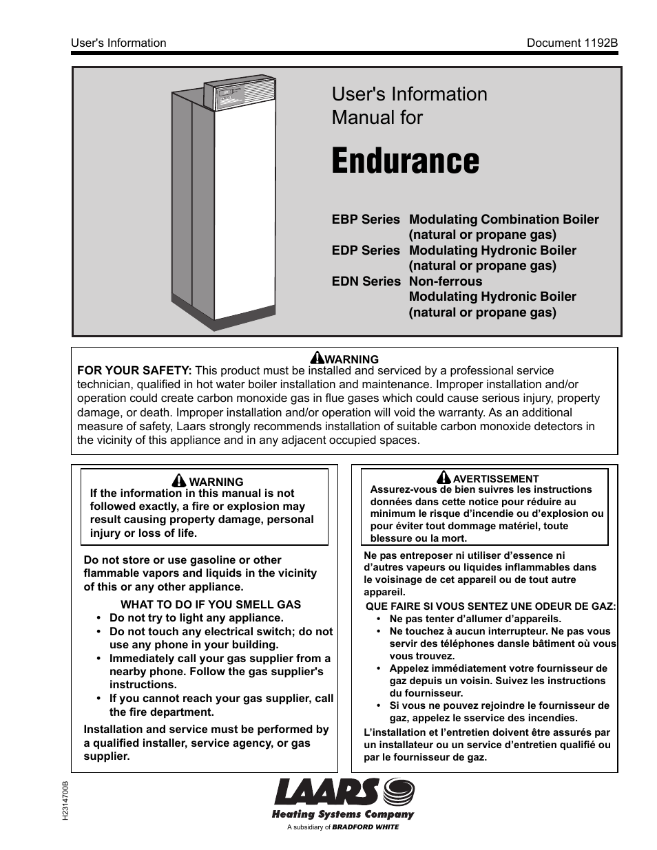 LAARS EDN Series - Users Manual User Manual | 8 pages