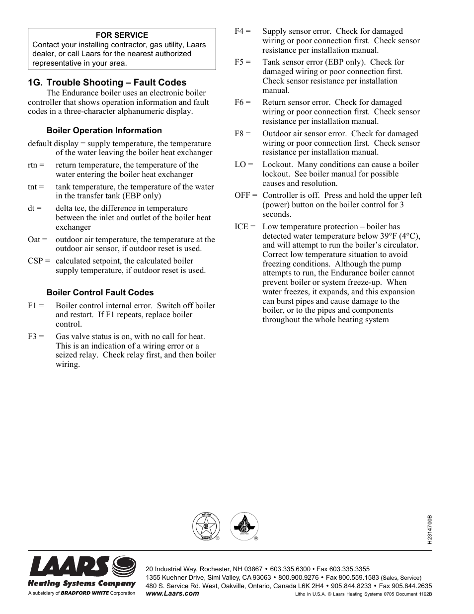 LAARS EDN Series - Users Manual User Manual | Page 8 / 8