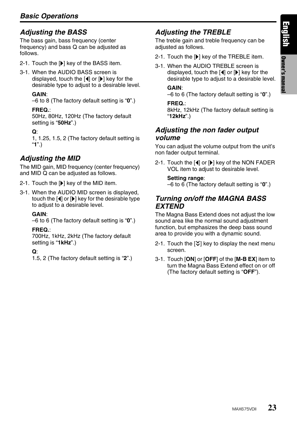 English | Clarion MAX675VDII User Manual | Page 19 / 72