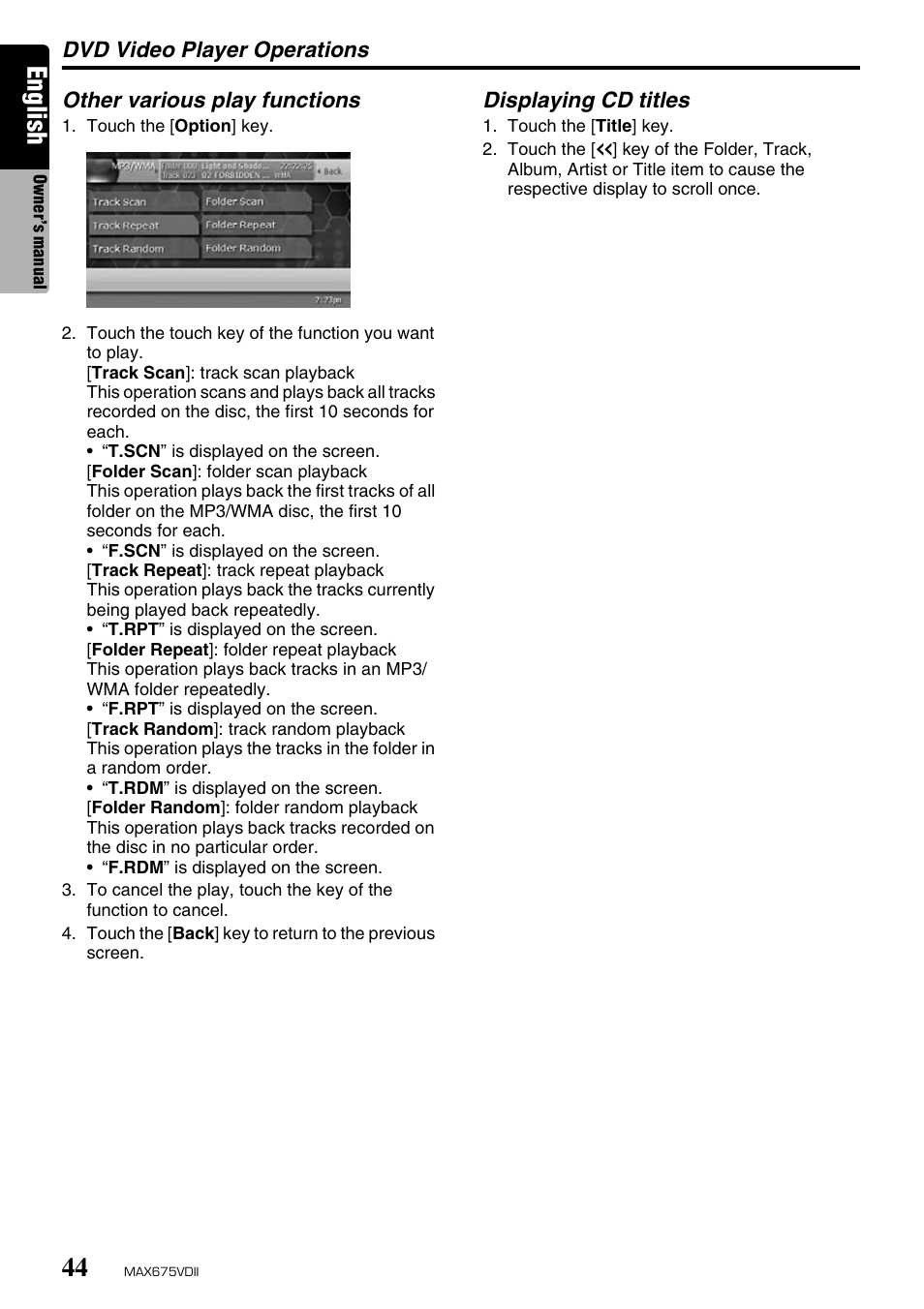 English | Clarion MAX675VDII User Manual | Page 40 / 72