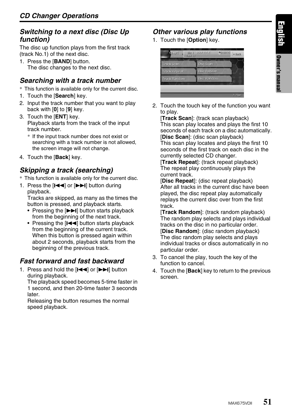 English | Clarion MAX675VDII User Manual | Page 47 / 72