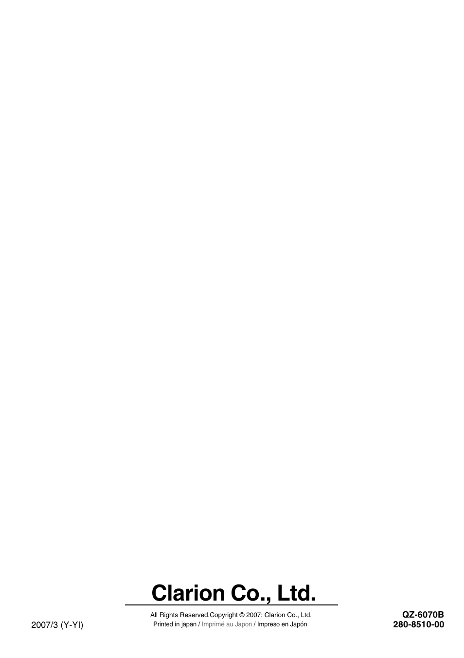 Clarion co., ltd | Clarion MAX675VDII User Manual | Page 72 / 72