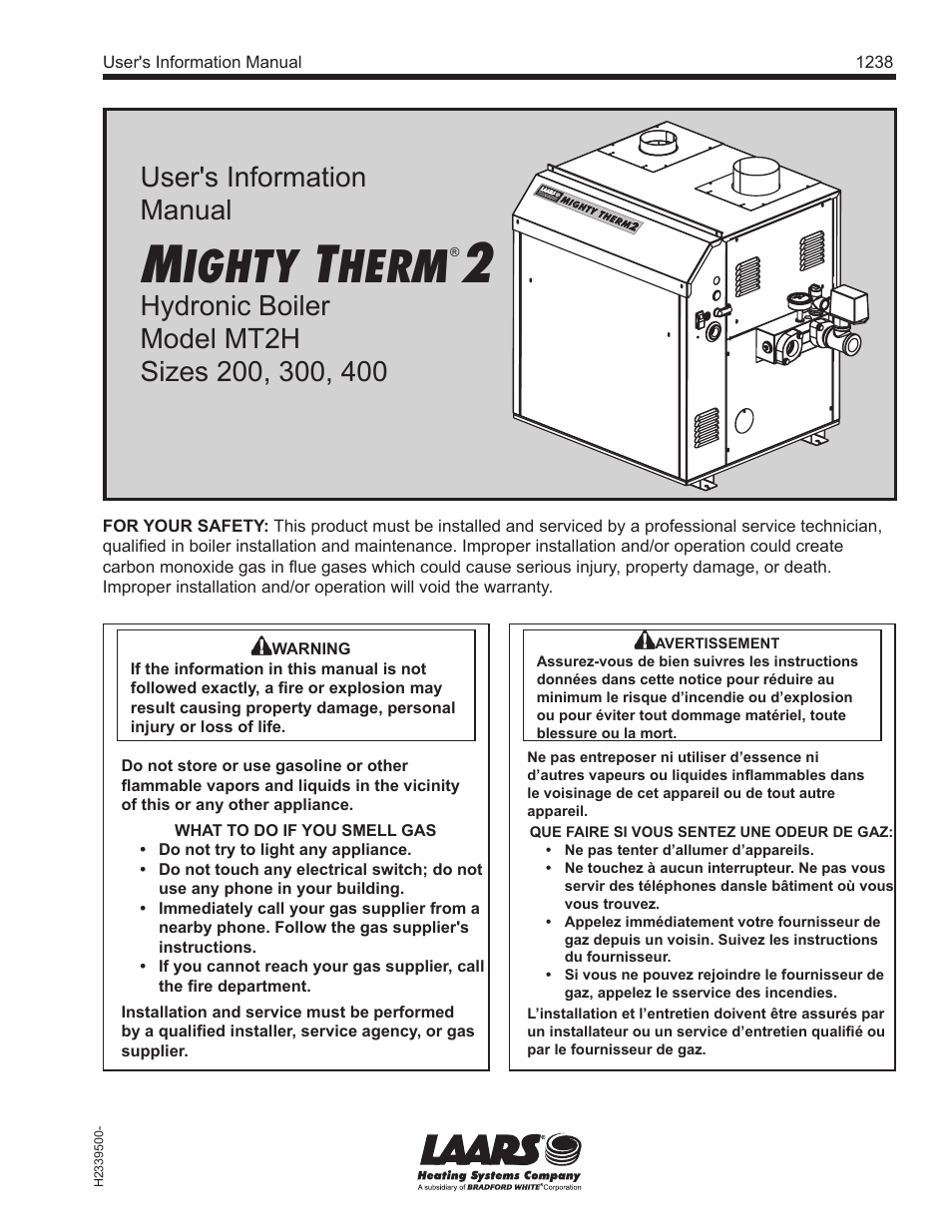 LAARS Mighty Therm2 MT2H (Sizes 200, 300, 400) - Users Manual User Manual | 4 pages