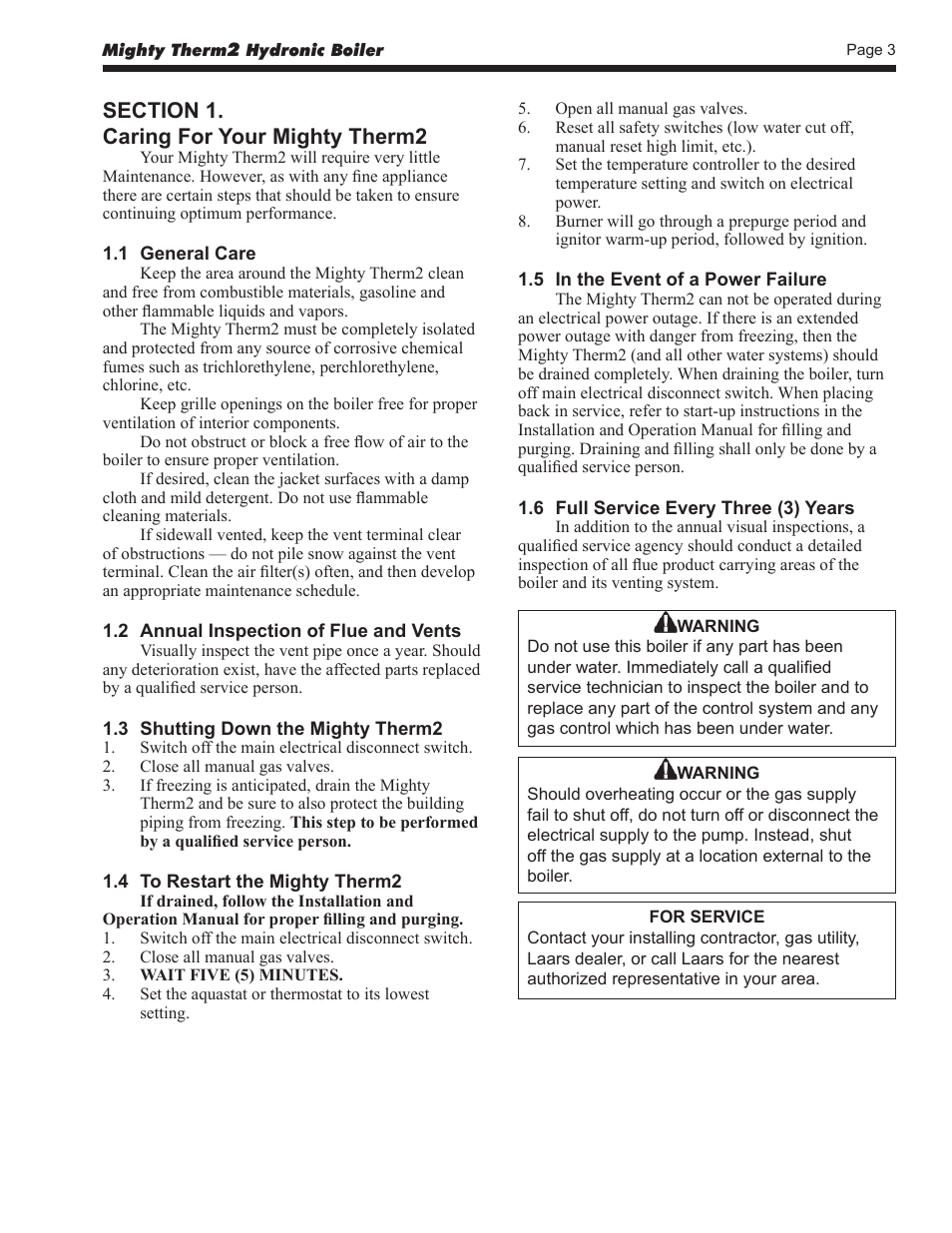 LAARS Mighty Therm2 MT2H (Sizes 200, 300, 400) - Users Manual User Manual | Page 3 / 4