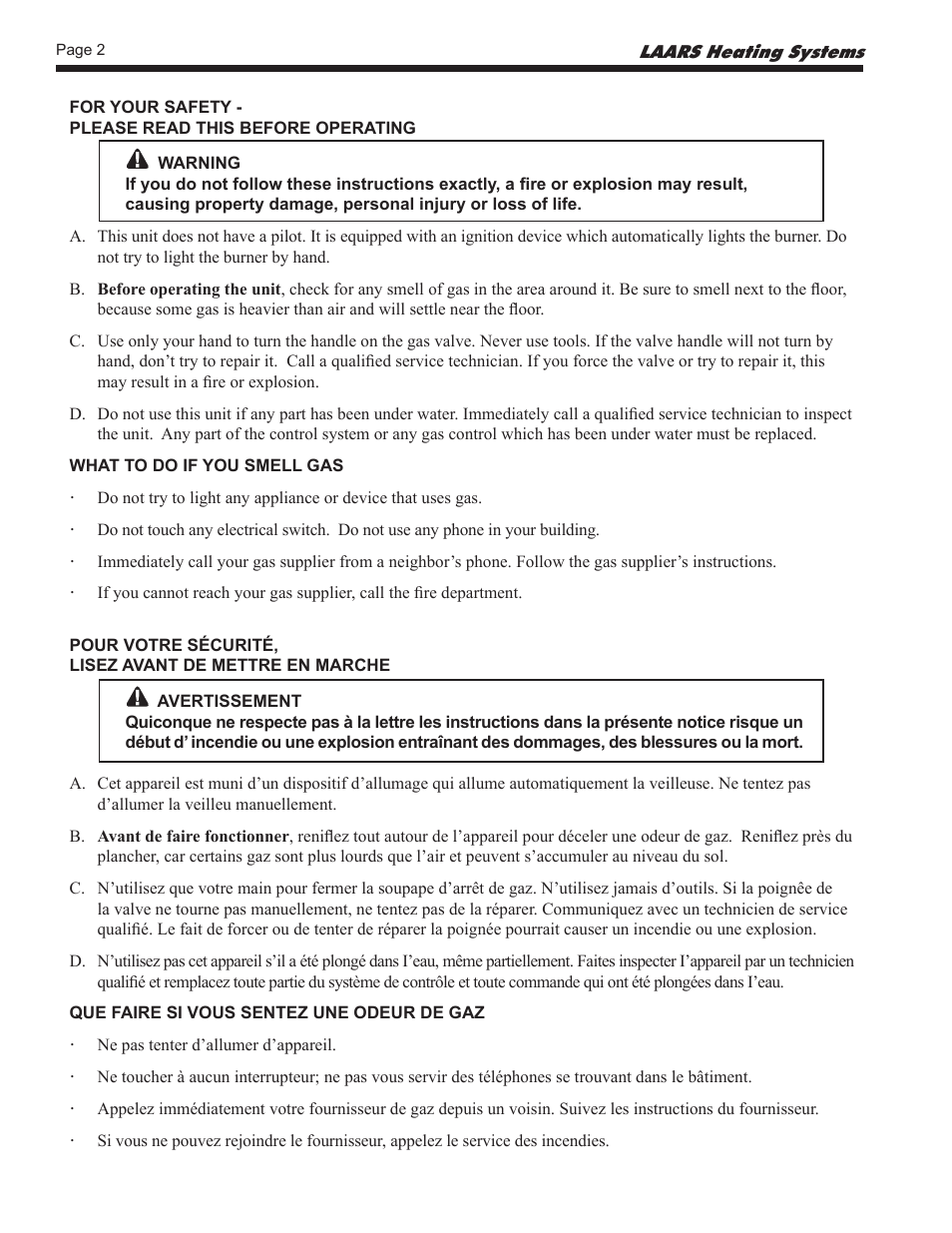 LAARS NeoTherm NTV (Sizes 150–850 MBTU/h) - Users Manual User Manual | Page 3 / 12
