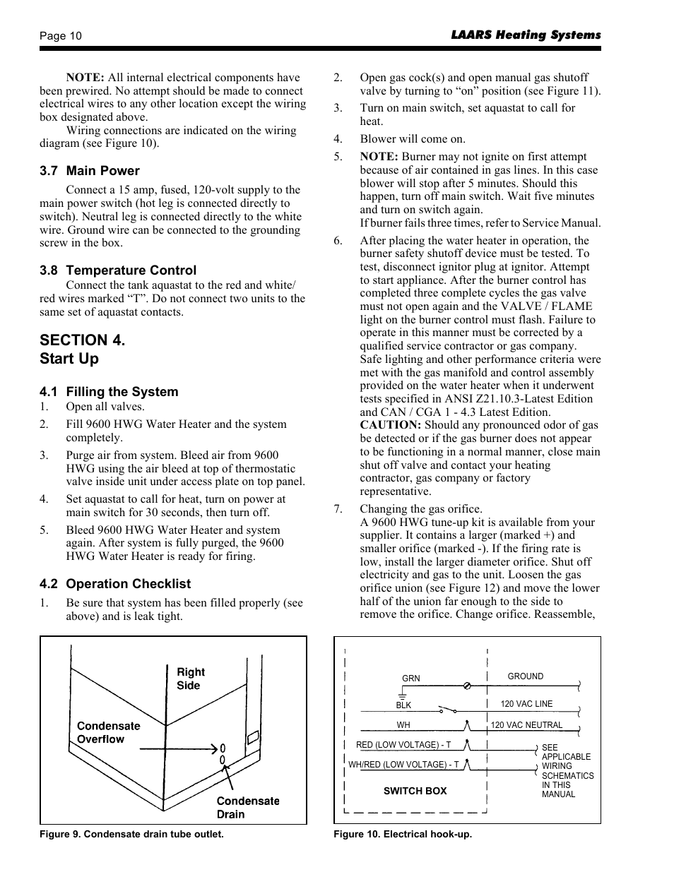 LAARS HWG-M2-250 - Installation, Operation and Maintenance Instructions User Manual | Page 10 / 20