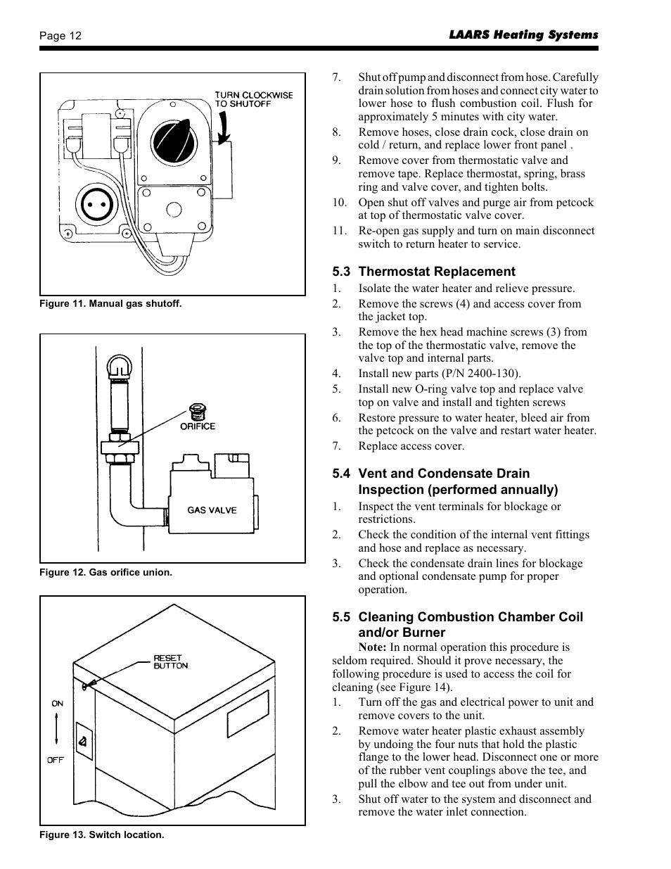 LAARS HWG-M2-250 - Installation, Operation and Maintenance Instructions User Manual | Page 12 / 20