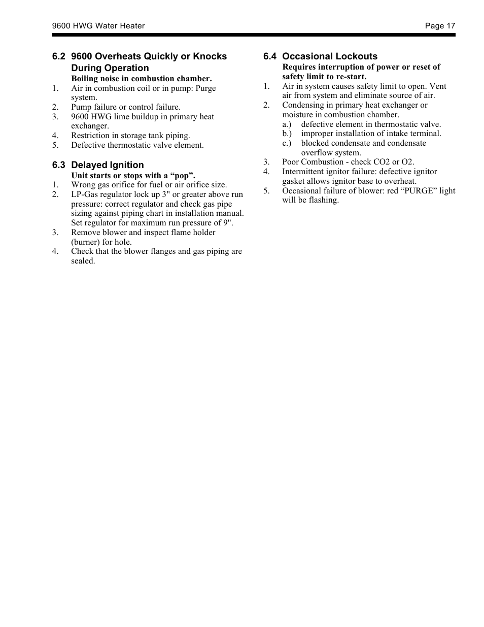 LAARS HWG-M2-250 - Installation, Operation and Maintenance Instructions User Manual | Page 17 / 20