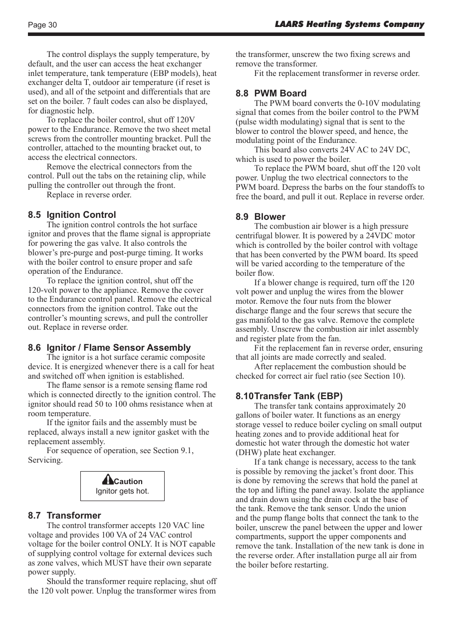 LAARS EDN Series - Installation, Operation and Maintenance Instructions User Manual | Page 30 / 40