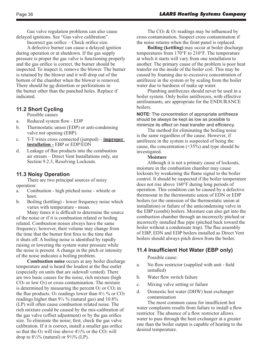 LAARS EDN Series - Installation, Operation and Maintenance Instructions User Manual | Page 36 / 40