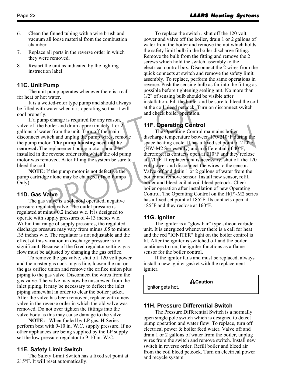 Out of production | LAARS HP-M2 Series - Installation, Operation and Maintenance Instructions User Manual | Page 22 / 44