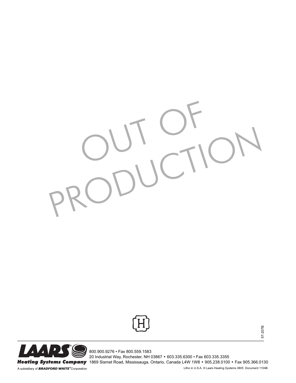 Out of production | LAARS Horizon - Installation, Operation and Maintenance Instructions User Manual | Page 12 / 12