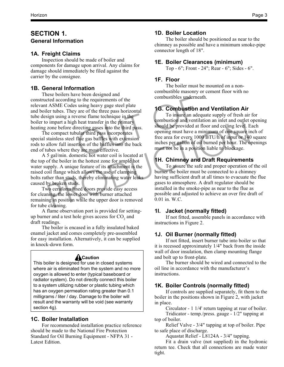 Out of production | LAARS Horizon - Installation, Operation and Maintenance Instructions User Manual | Page 3 / 12