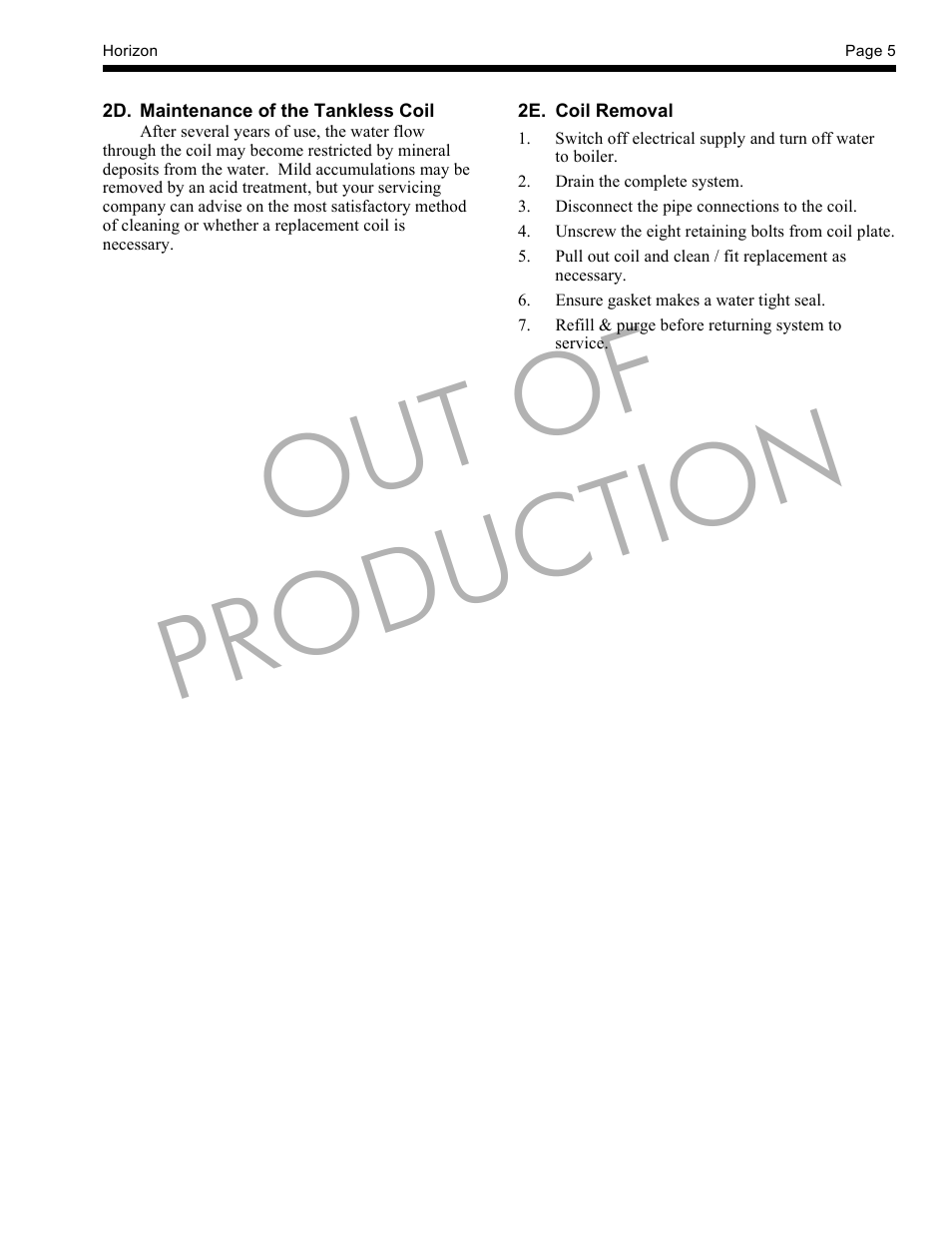 Out of production | LAARS Horizon - Installation, Operation and Maintenance Instructions User Manual | Page 5 / 12