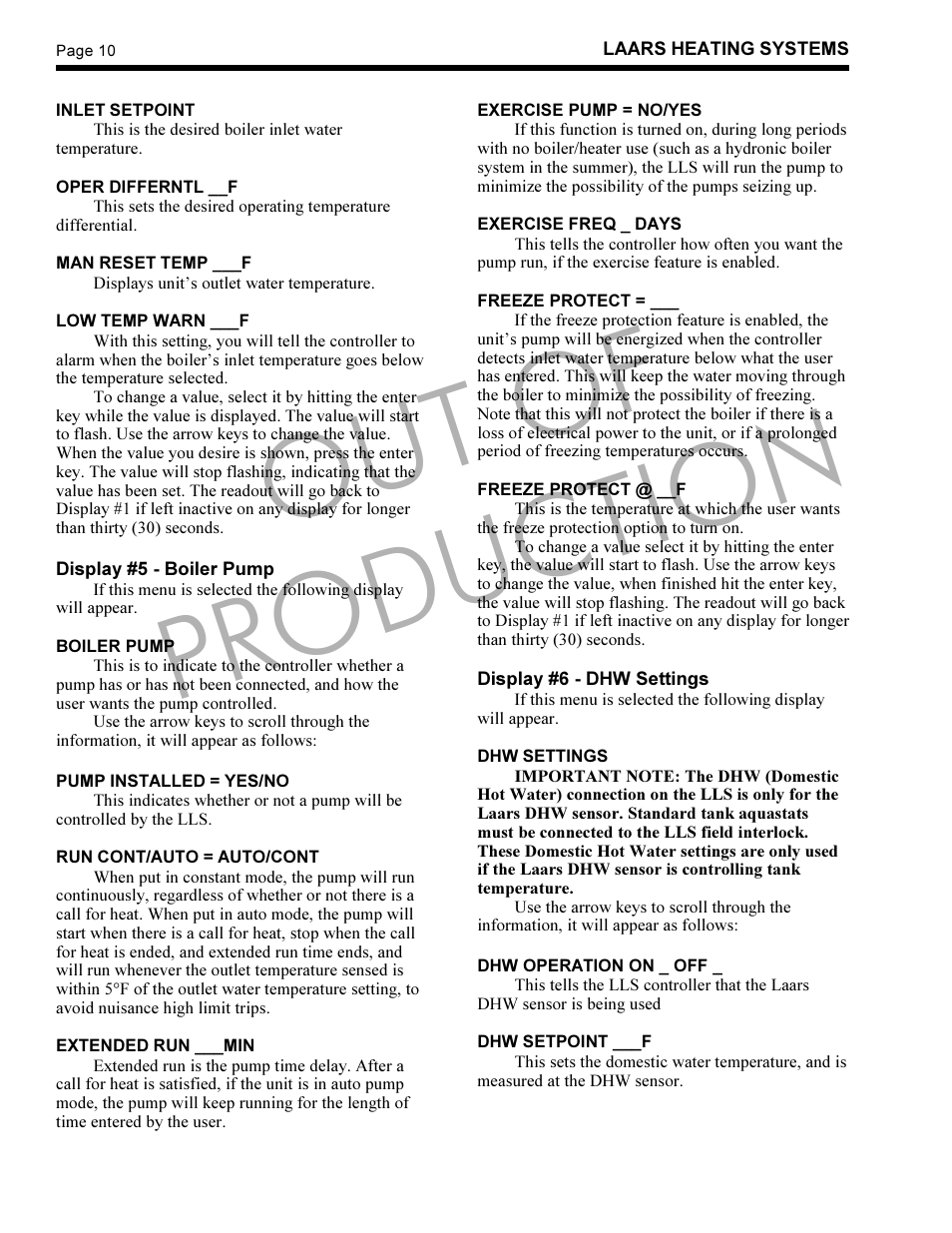 Out of production | LAARS LLS-1 - Instruction Manual User Manual | Page 10 / 24
