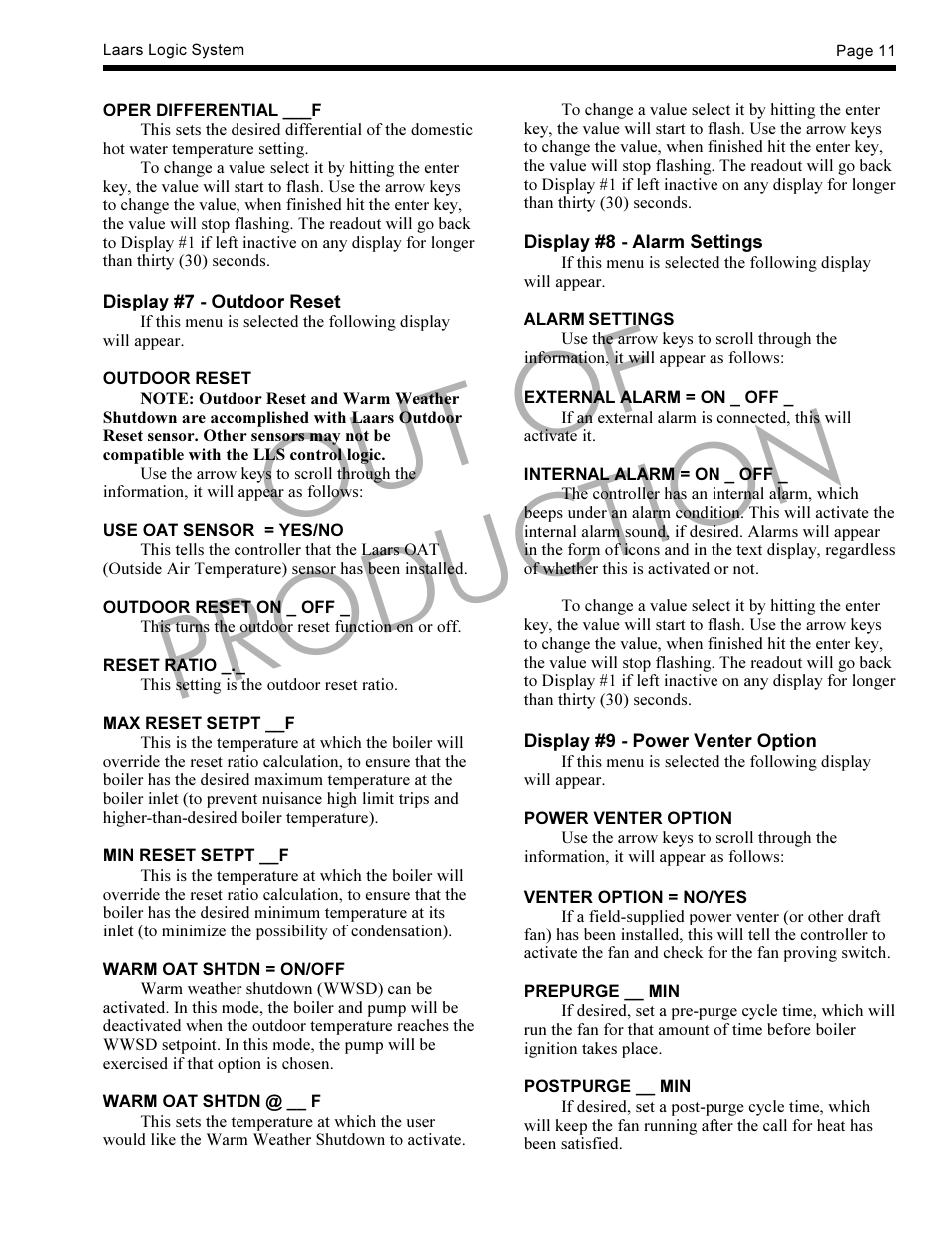 Out of production | LAARS LLS-1 - Instruction Manual User Manual | Page 11 / 24