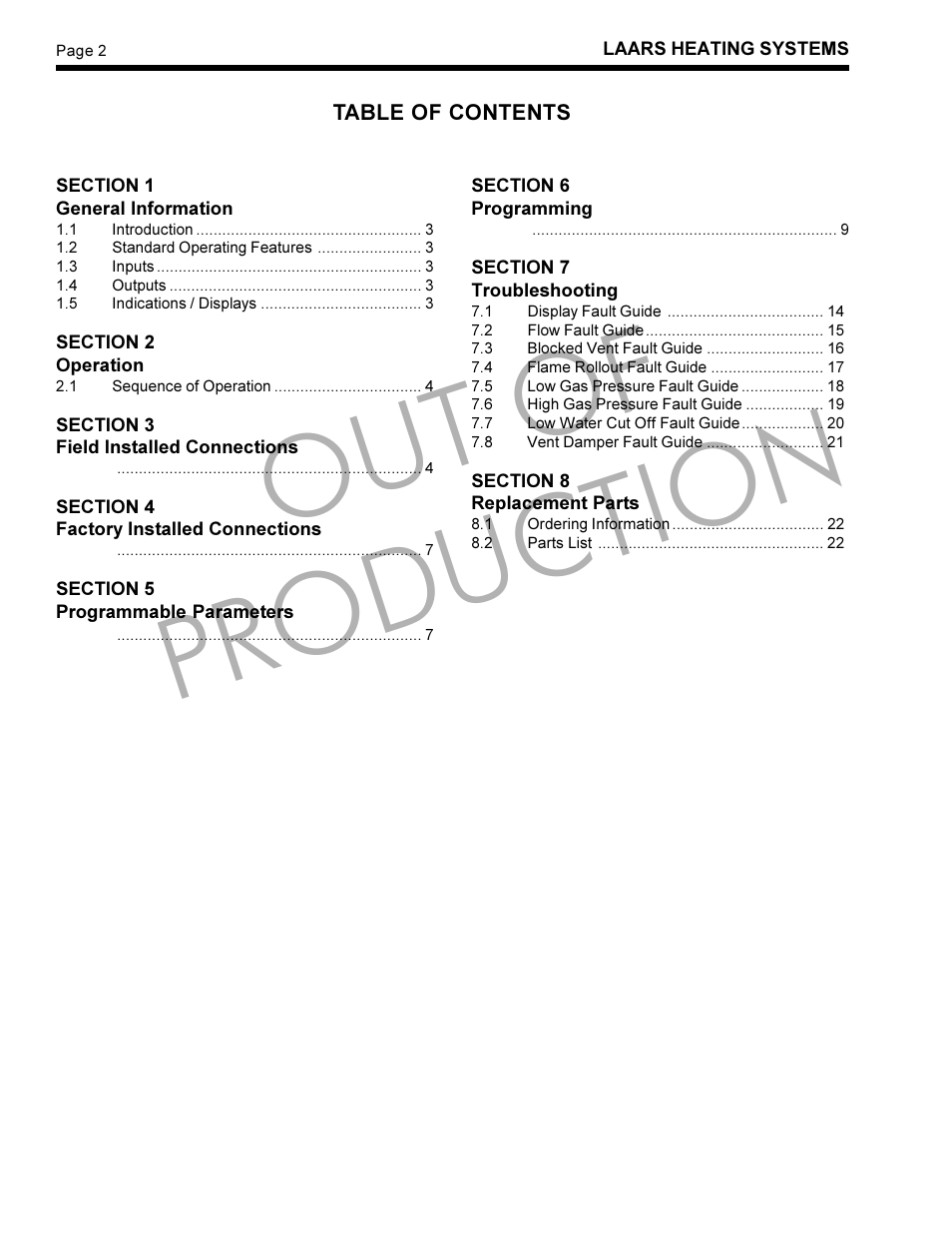 Out of production | LAARS LLS-1 - Instruction Manual User Manual | Page 2 / 24