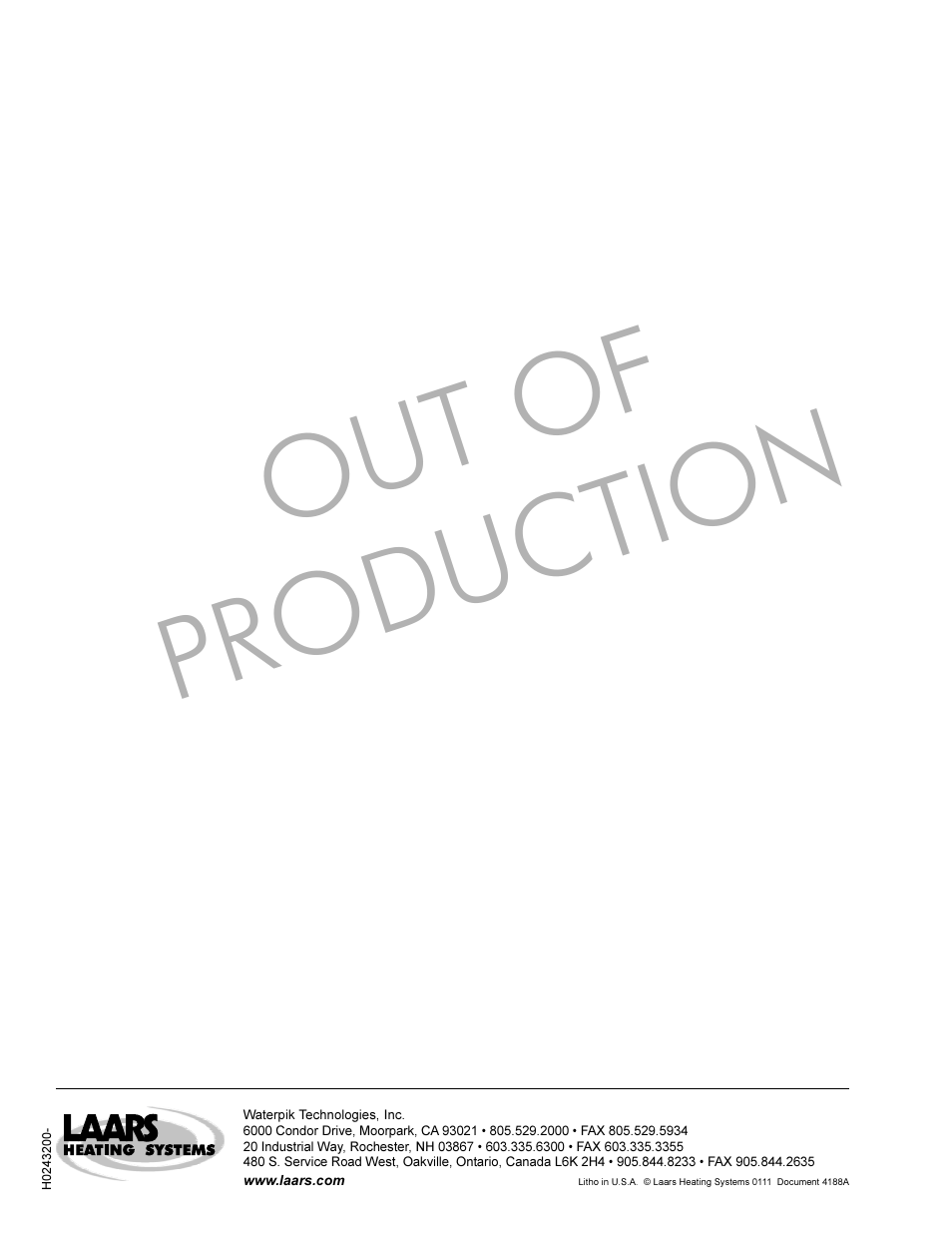 Out of production | LAARS LLS-1 - Instruction Manual User Manual | Page 24 / 24