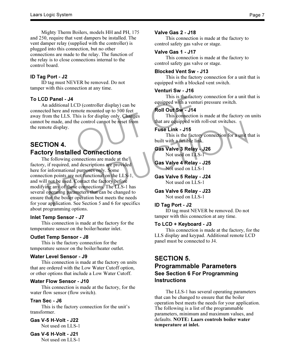 Out of production | LAARS LLS-1 - Instruction Manual User Manual | Page 7 / 24