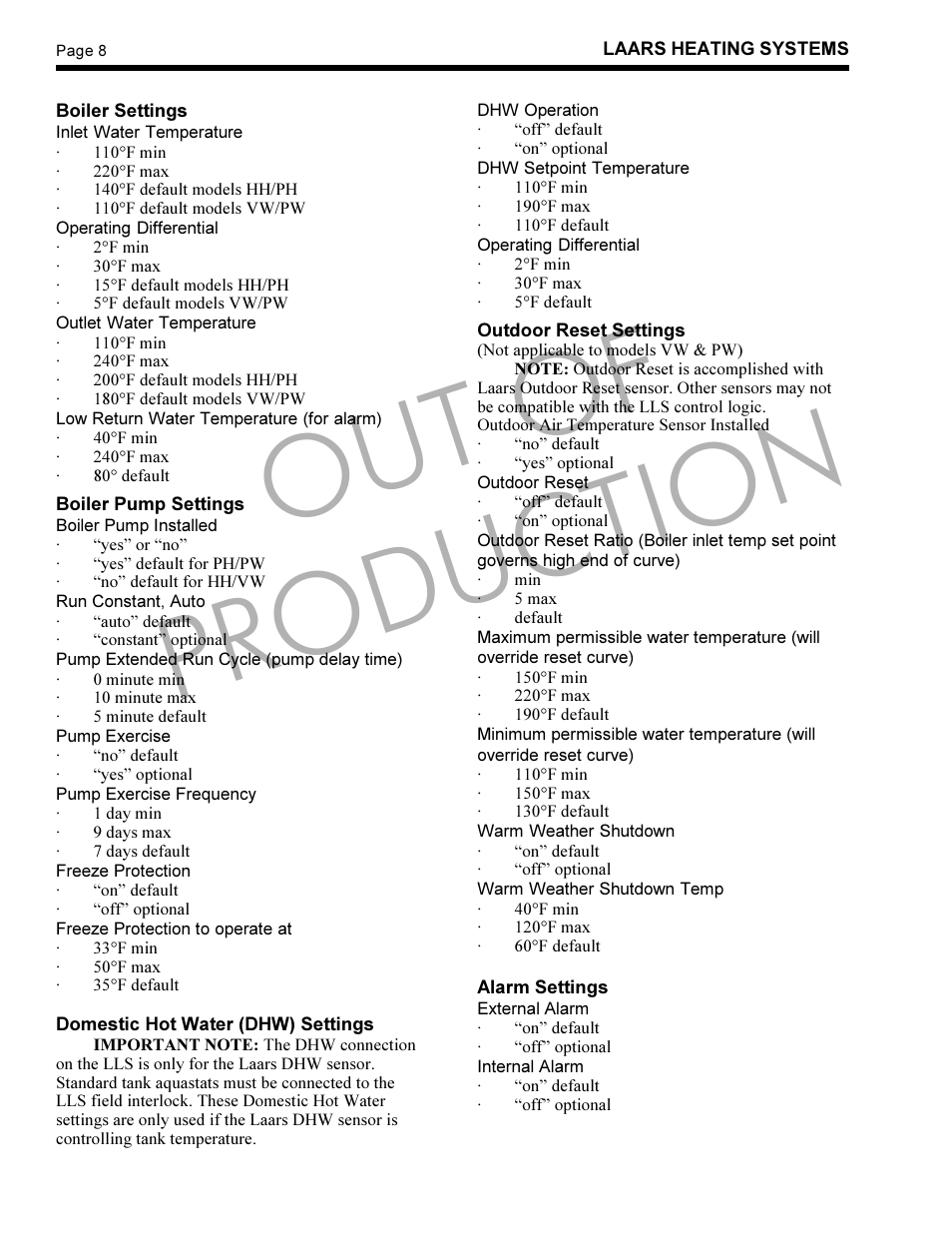 Out of production | LAARS LLS-1 - Instruction Manual User Manual | Page 8 / 24