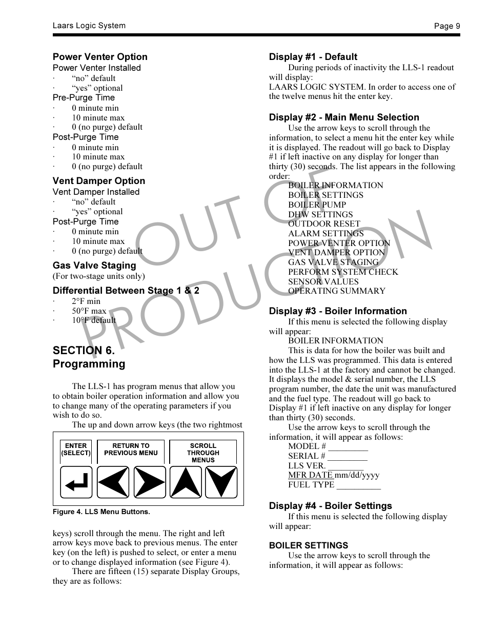 Out of production | LAARS LLS-1 - Instruction Manual User Manual | Page 9 / 24