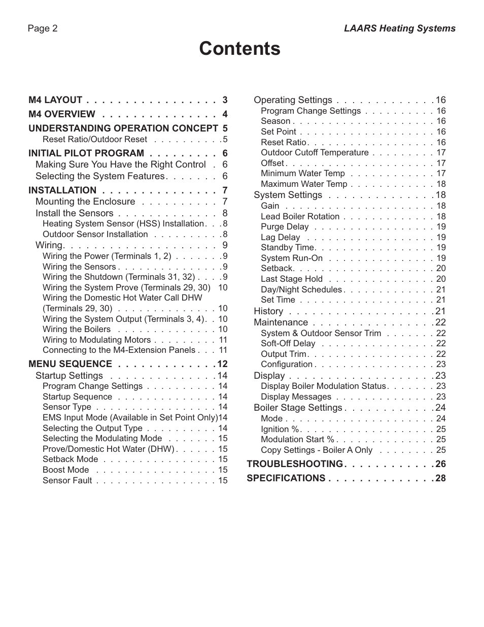 LAARS M4-Ext - Installation Manual User Manual | Page 2 / 28