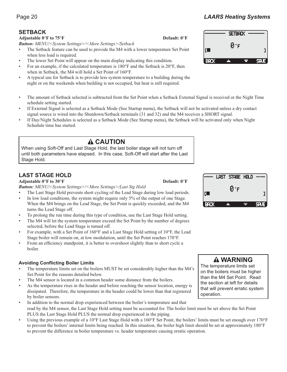 Caution, Warning | LAARS M4-Ext - Installation Manual User Manual | Page 20 / 28