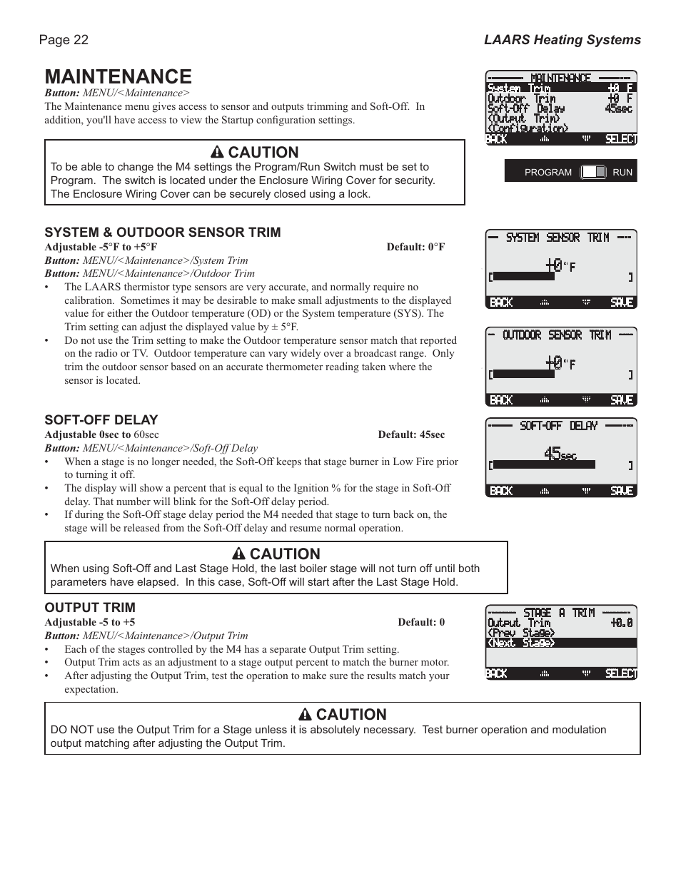 Maintenance, Caution | LAARS M4-Ext - Installation Manual User Manual | Page 22 / 28