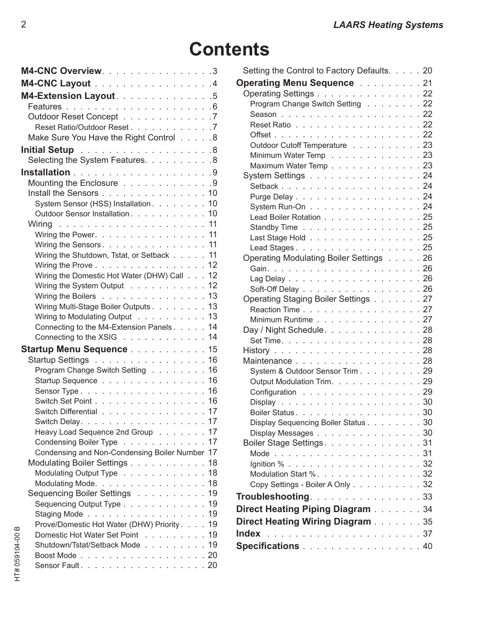 LAARS M4-Ext - Installation Manual User Manual | Page 2 / 40