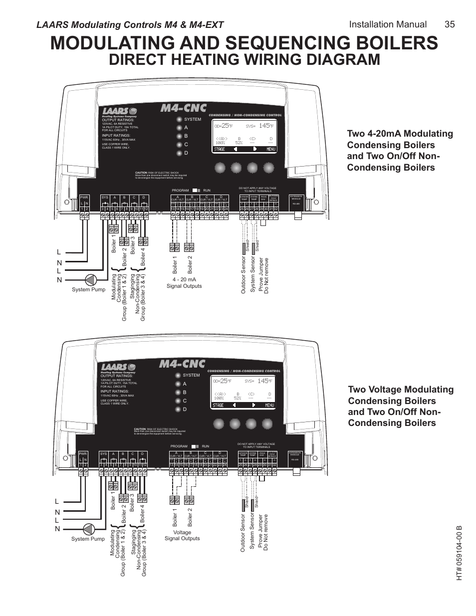 Direct heating wiring diagram, Modulating and sequencing boilers, M4-cnc | Installation manual 35 | LAARS M4-Ext - Installation Manual User Manual | Page 35 / 40
