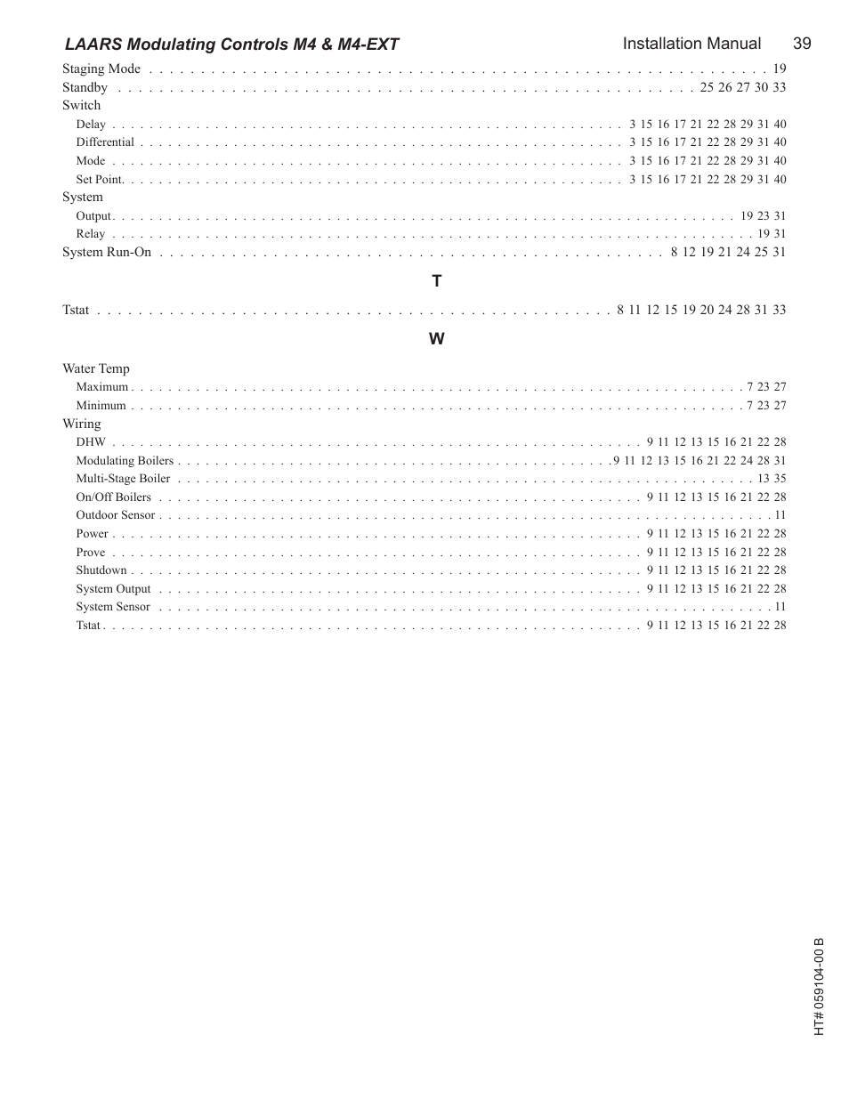 LAARS M4-Ext - Installation Manual User Manual | Page 39 / 40