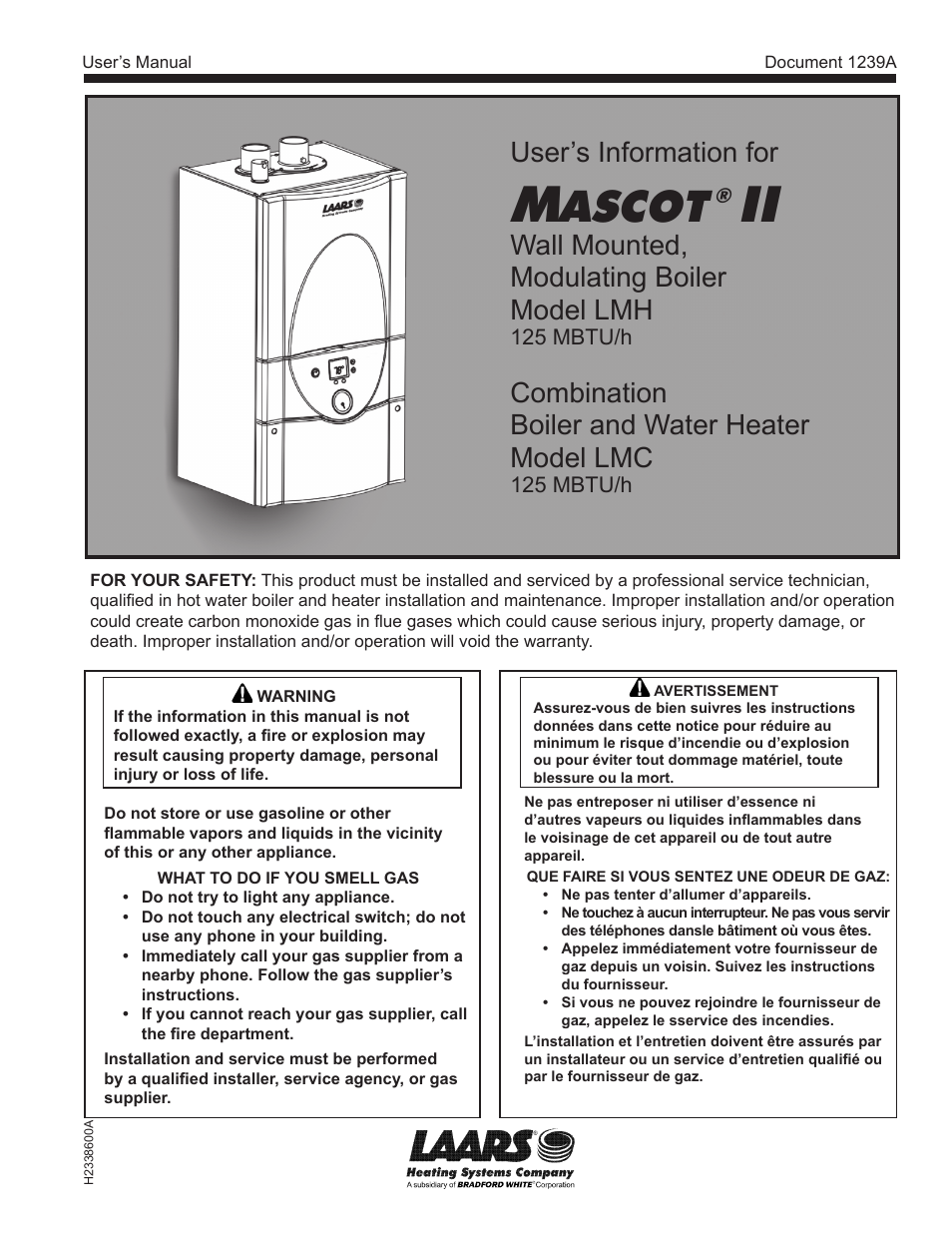 LAARS Mascot ll LMC - Users Manual User Manual | 8 pages