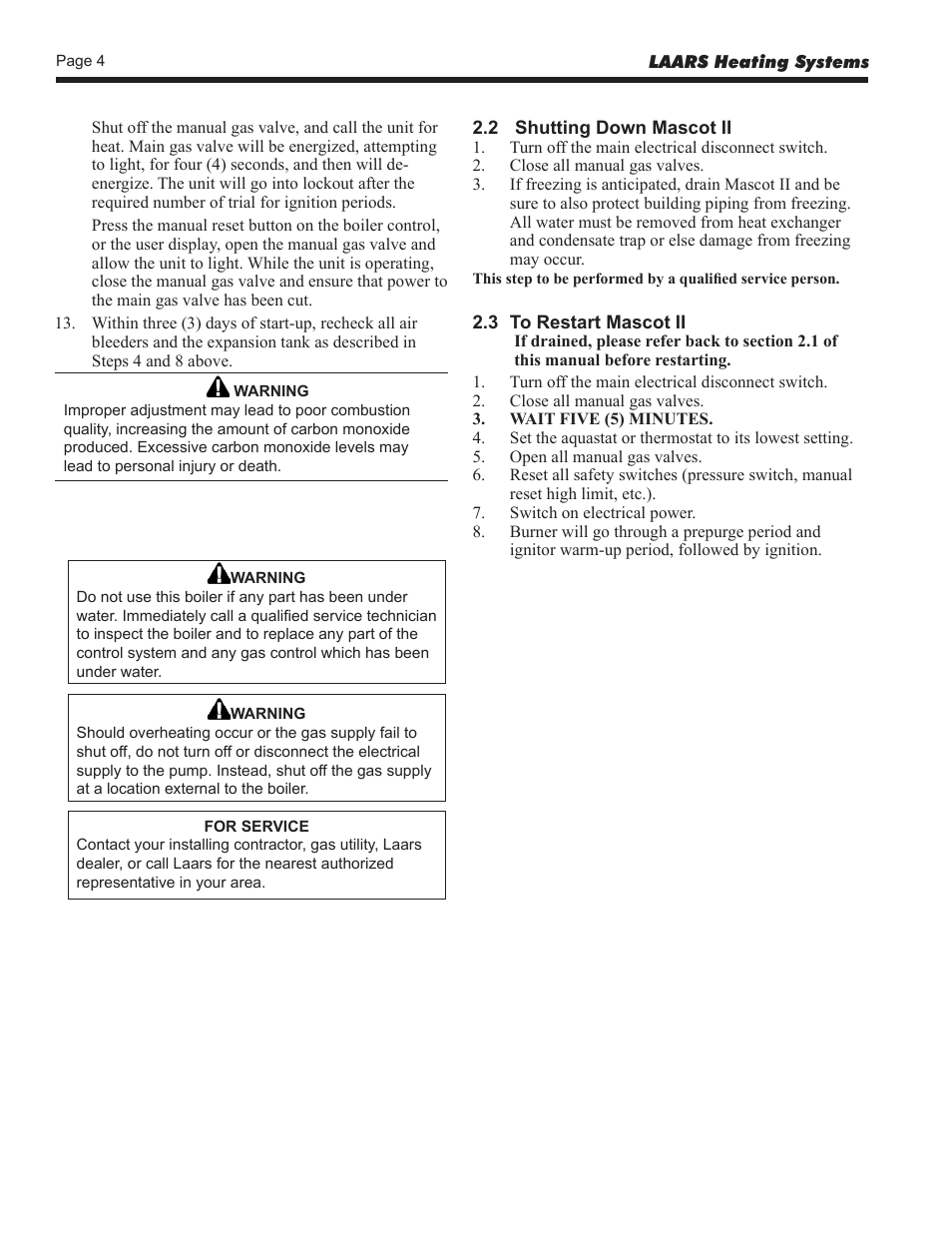 LAARS Mascot ll LMC - Users Manual User Manual | Page 4 / 8