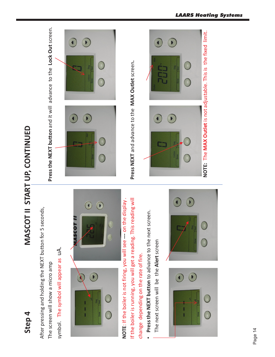 St ep 4 m asc o t ii s ta rt up , c o n tin ue d | LAARS Mascot ll LMC - Start Up Guide User Manual | Page 15 / 20