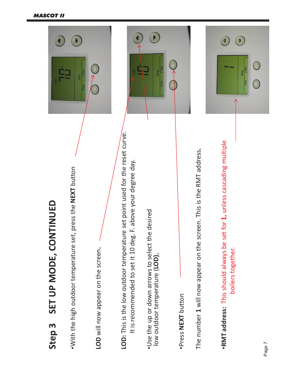 St ep 3 se t up mo de , c o nt inue d | LAARS Mascot ll LMC - Start Up Guide User Manual | Page 8 / 20