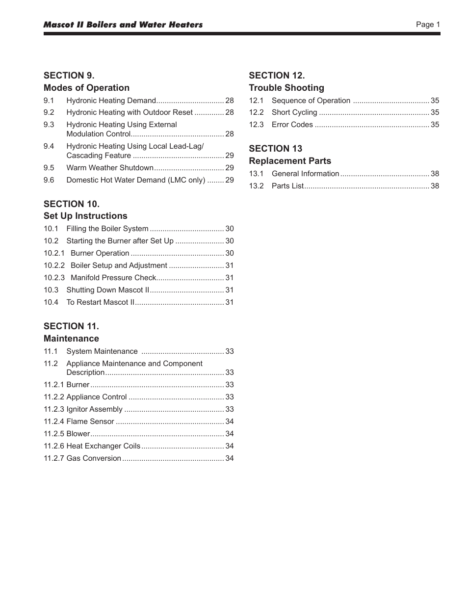 LAARS Mascot ll LMC - Install and Operating Manual User Manual | Page 3 / 52